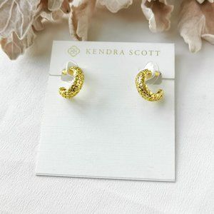NEW Kendra Scott Harper Gold Huggie Earrings w/dust bag